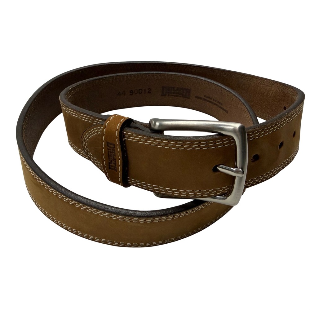 Duluth Trading Co Mens Brown Leather Triple Stitch Belt